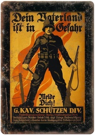 u1Retro Metal Tin Sign Vintage German WW2 Poster Art Aluminum Sign for Home Coffee Wall Decor -alumi