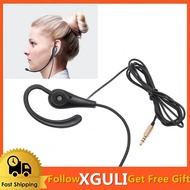 Xguli Single Sided Business Headphone Ear Hook 3.5mm Customer Service with Microphone for Laptop Mob