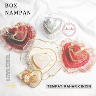 Love-Shaped Stacked Wedding Ring Tray for Engagement Dowry Jewelry