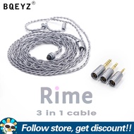 Bqeyz cáp tai nghe 3 trong 1 có thể thay đổi 3.5mm/2.5mm/4.4mm cắm thay thế dây 0.78mm 2pin Earbuds 