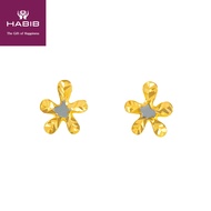 HABIB Elodie White and Yellow Gold Earring, 916 Gold