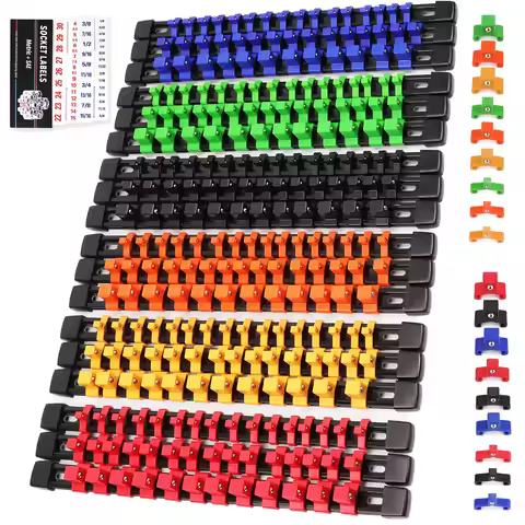 Socket Organizer Set 1/4-Inch 3/8-Inch 1/2-Inch Socket Organizer for Tool Box Drawer Drive Socket Tr
