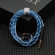 XINHS-78 สายเคเบิลบิดเกลียว2เส้นคริสตัลเดี่ยวทองแดงชุบเงินสายอัพเกรด MMCX/0.78มม. 2ขา /Qdc/tfz สายหู