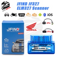 【Local Stock】JFIND JF327 OBD2 Bluetooth 5.1 scanner motorcycle car engine inspection clear fault cod