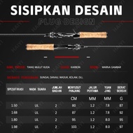 MURAH Joran UL carbon 165M/1.8M/1.98M lentur 3-6Lbs carbon padat/Joran ultralight UL Ajiro sakura 3-
