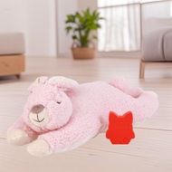 Festive Pink Rabbit Heartbeat Stuffed Toy Dog and Cat-Holiday Sleep Aid and Board Box Plaid Pet Beha