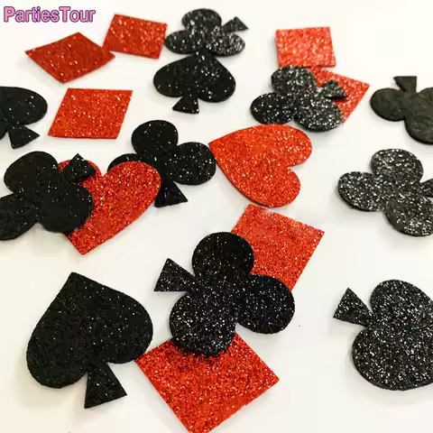 100pcs/200pcs Casino Poker Confetti Glitter nonwoven Casino Party Table Scatters Playing Card Theme