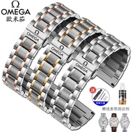 2024◄✎ XIN-C时尚4 for/Omega/Original Genuine Watch with Steel Strap Men's Butterfly Flying Seamaster Speedmaster Solid Stainless Steel Butterfly Buckle Bracelet 20mm