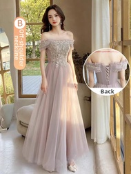 Slimming Elegant Bridesmaid Dress Long Gown