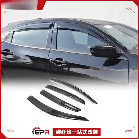 For Honda Civic FK7 FK8 Type R Carbon Fiber Window Rain Visor Sunshade