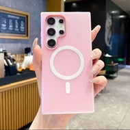 Fashion 2in1 Mobile Phone Case For Samsung S23 S24 S25 S26 S26U S25U S24U Jelly 2-Layer Plain Color 