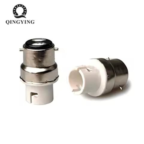 2pieces B22 to B15 Lamp Holder LED Bulb Bayonet Socket Bases White Fireproof Lamp Holder Converters