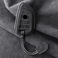 For BMW X1 X5 X7 Series 1 3 5 7 F20 F48 F15 G30 G20 G12 G07 Car Key Case Cover Shell Suede Keychain 