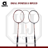 Apacs Original Racket Dual Power &amp; Speed Bonus Strings And Badminton Bag