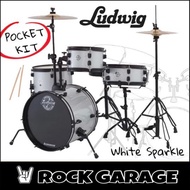 Ludwig Pocket Kit Series Drum Kit, White Sparkle (LC178X029DIR)