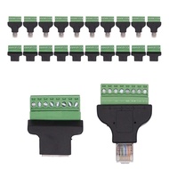 2/4/8PCS RJ45 Male To Screw Terminal Adaptor RJ45 Female To 8 Pin Connector RJ45 Splitter Untuk Akse