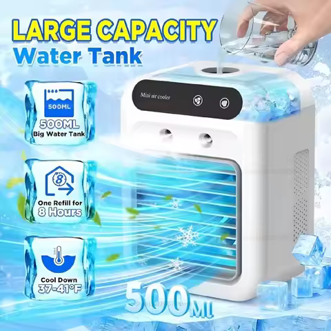Desktop Air Cooler Personal Portable Fan with 2-Speeds Evaporative Air Cooler with 0.5L Water Tank P