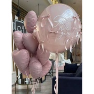 Ins Style Bow Ribbon Balloon Ballet Princess Style Korean Style Birthday Party Decoration Bobo Ball 