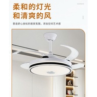 ST-⛵New Invisible42Inch48Ceiling Fan Lights-Inch Living Room Bedroom Ceiling Lamp Household Frequency Conversion Restaur