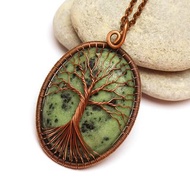 紅寶石黝簾石吊墜銅線編織石項鍊正能量首飾