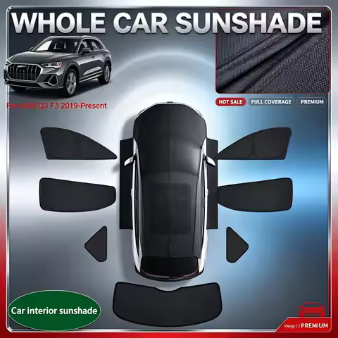 Black Side Window Sun Shades Thermal UV Protection Cover For Audi Q3 F3 Family Car Accessories