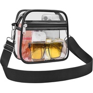 Transparent PVC Mini Handbag for Concerts & Sports Events, Clear Crossbody Bag 9.3x9.3