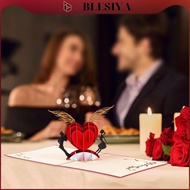 blesiya Elegant 3D Love Greeting Card Decorative Paper Card for Anniversary Gift for Girlfriend Wife