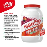 HIGH5 ENERGY DRINK w PROTEIN: ALL IN ONE sports drink for use during& after exercise. With whey prot