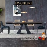 Free Installation⚡Italian Extendable Sintered Stone Marble 4 6 Dining Table 8 seaters Nook