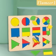 [flameer1] Wooden Geometry Puzzle Sensory Toy Matching Toy