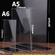 Standee Menu Mica A4 Menu để bàn A5 A6 Đế lùa 02 mặt Mica Đài Loan MOGEE
