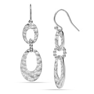 LeCalla Sterling Silver Dangle Earrings for Women, 925 Sterling Silver Long Interlocked Handmade Tex