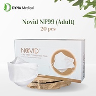 NOVID Respirator Face Mask N99/KF94 20 Pcs (Without Box) K94 Mask Disposable Earloop Mask Muka