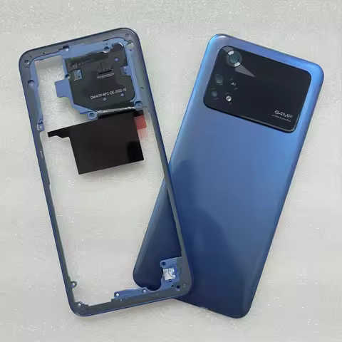 For Xiaomi Poco M4 Pro 4G MZB0B5VIN 2201117 PI Middle Frame Cover+ Battery Back Cover Rear Door Cove
