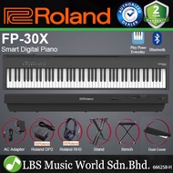 Roland FP-30X 88 Key Digital Piano Complete Package with Wooden Stand and 3 Sustain Pedal (FP30X FP3