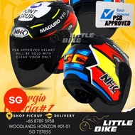 SG SELLER 🇸🇬 PSB APPROVED NHK GT Sergio Garcia #1 Black Glossy open face motorcycle helmet with sun visor