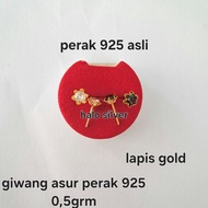 925 SILVER CHILDREN'S EARRINGS WITH GOLD PLATED 0.5GRM
