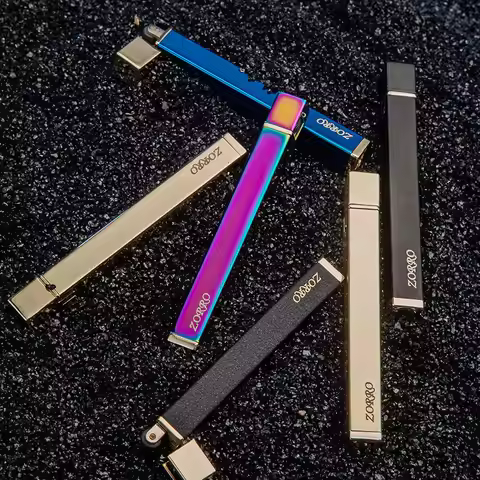 ZORRO Slim Butane Lighter, Ultra Thin Long Design, Mini Refillable Gas Lighter Creative Gift