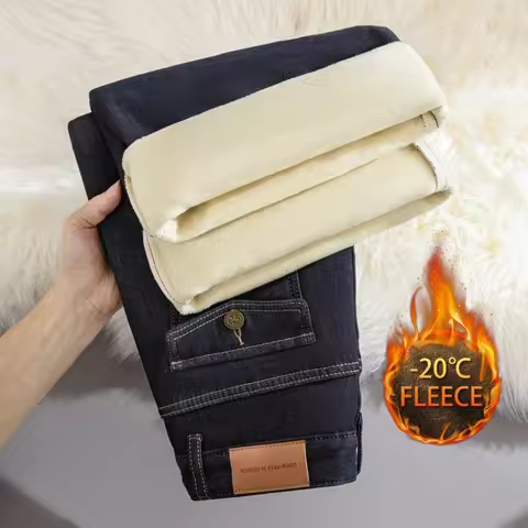 Women Thermal High Waist Jeans Winter Snow Warm Plush Stretch Jeans Lady Skinny Thicken Fashion Deni