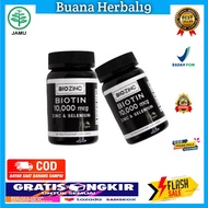 BIOZINC ( BIOTIN 10.000mg + zinc dan selenium ) 60 tabs Suplemen Rambut Spesialis Rambut Rusak Penum