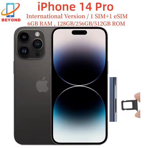 Apple iPhone 14 Pro 128/256/512GB ROM 6GB RAM 1SIM+1eSIM Original 6.1" OLED Face ID NFC A15 Unlocked