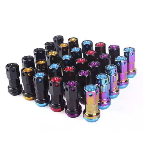 New 44mm Wheel Nut M12x1.5/1.25 20pcs Lock Racing Lug Nuts + Set Security Key