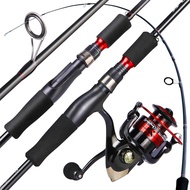 Sougayilang Fishing Rod Reel Combos 1.8M 2Section Spinning Fishing Rod Spinning Reel Carp Bass Rod R