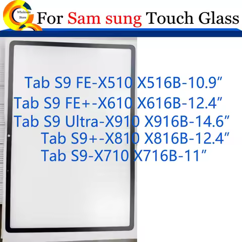 10Pcs\Lot For Samsung Galaxy Tab S9 Ultra S9+ S9FE S9FE+ Touch Screen Glass Front Outer LCD Lens Pan