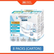 Absorba Conti-Fit Soft Adult Diapers Size M 10's (80-120cm / 31-47 inches) [8 Packs/Carton]
