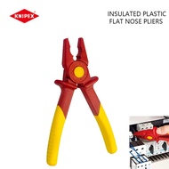 KNIPEX 986201   1000V VDE Insulated Plastic Covered Flat Nose Pliers, Soft Plastic Handle