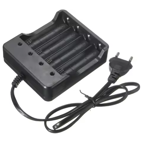 EU Plug Li-ion Battery Charger DC 4.2V 1.2A Output 4 Slots For 18650 Rechargeable Lithium Battery Fa