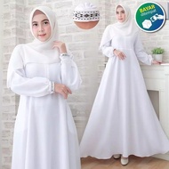 Annisa Abaya Turkey - Gamis Abaya Bordir Hitam Putih Wanita Jumbo -  Gamis Syari Abaya remaja - Musl