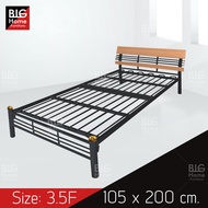มี2สี BH เตียงนอนเหล็ก รุ่นหัวไม้ระแนง ขนาด 3.5 ฟุต เหล็กหนา รับน้ำหนักได้ 300 กก. (จัสติน)