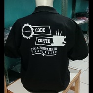 Big SIZE 3XL-7XL...collar t-shirt/polo shirt/shirt CODE COFFEE PROGRAMMER